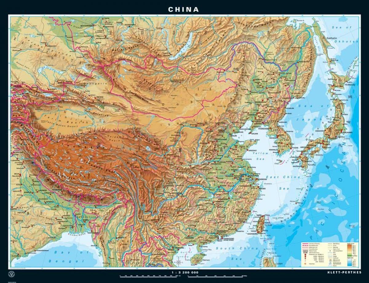 fizičko-geografske karte Kine