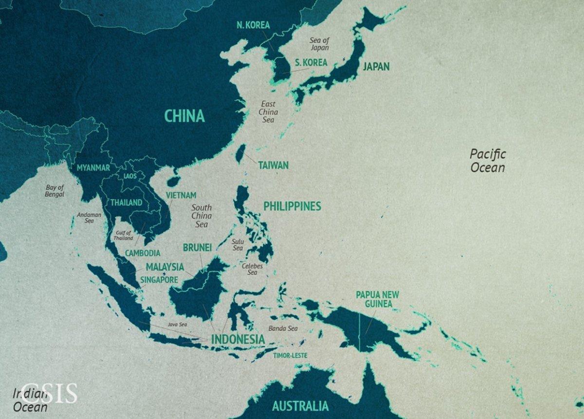 Kina Južno kinesko more kartica