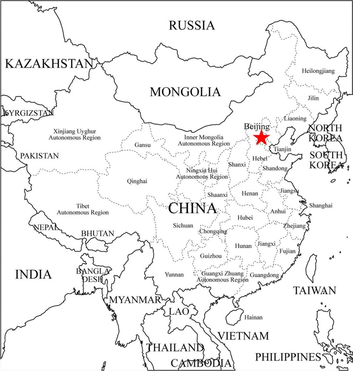 karta pokrajina Kine