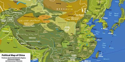 Fizička geografija karta Kine