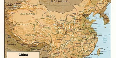 Geografska karta Kine