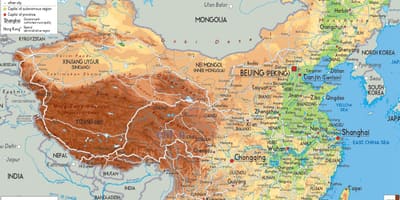 Mapa Kine fizičke karakteristike